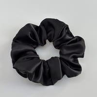 Black Satin Handmade Scrunchie 