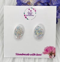 Image 2 of WHITE SPARKLY STUDS