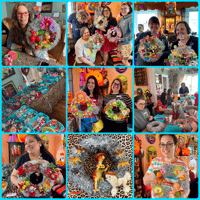 Image 1 of Sunday August 17  Vintage Trash & Treasure Wreath Making Class  Halloween,  Christmas and Beyond!