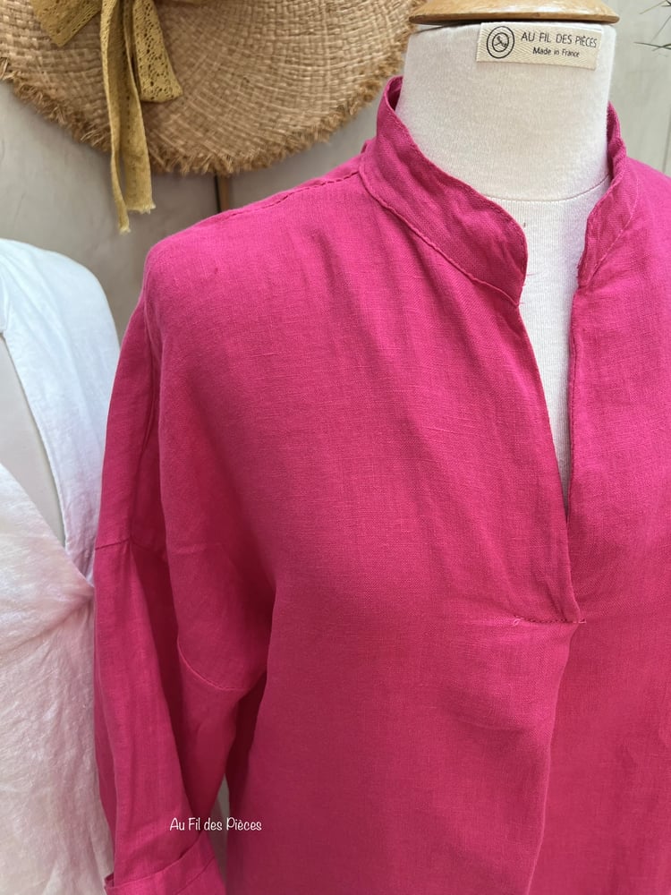 Image of Robe en Lin Cybèle Rose Pink