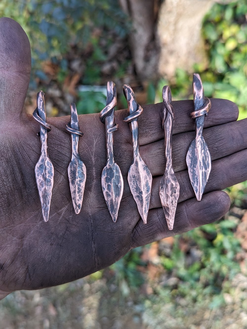 Forged Copper Spear Pendant