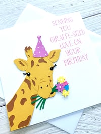 Image 4 of Handmade Giraffe Birthday Card - Cute Animal Birthday Card for All Ages