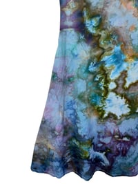Image 9 of S Stretch Knit Fit and Flare Midi Dress in Cool Earthy Watercolor Ice Dye