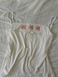 Image 2 of White flowers top // XL