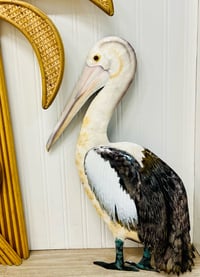 Image 1 of Percy the Pelican. Metal wall art