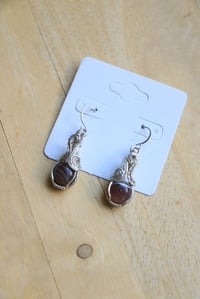 Image 1 of Sterling Silver Botswana Agate Pendant Earrings