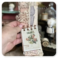 Image 13 of Petite snippet sample french lace book in a tiny french biscuit tin.