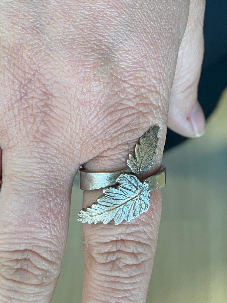 Image of The Leaf Wrap Ring Silver Clay Workshop
