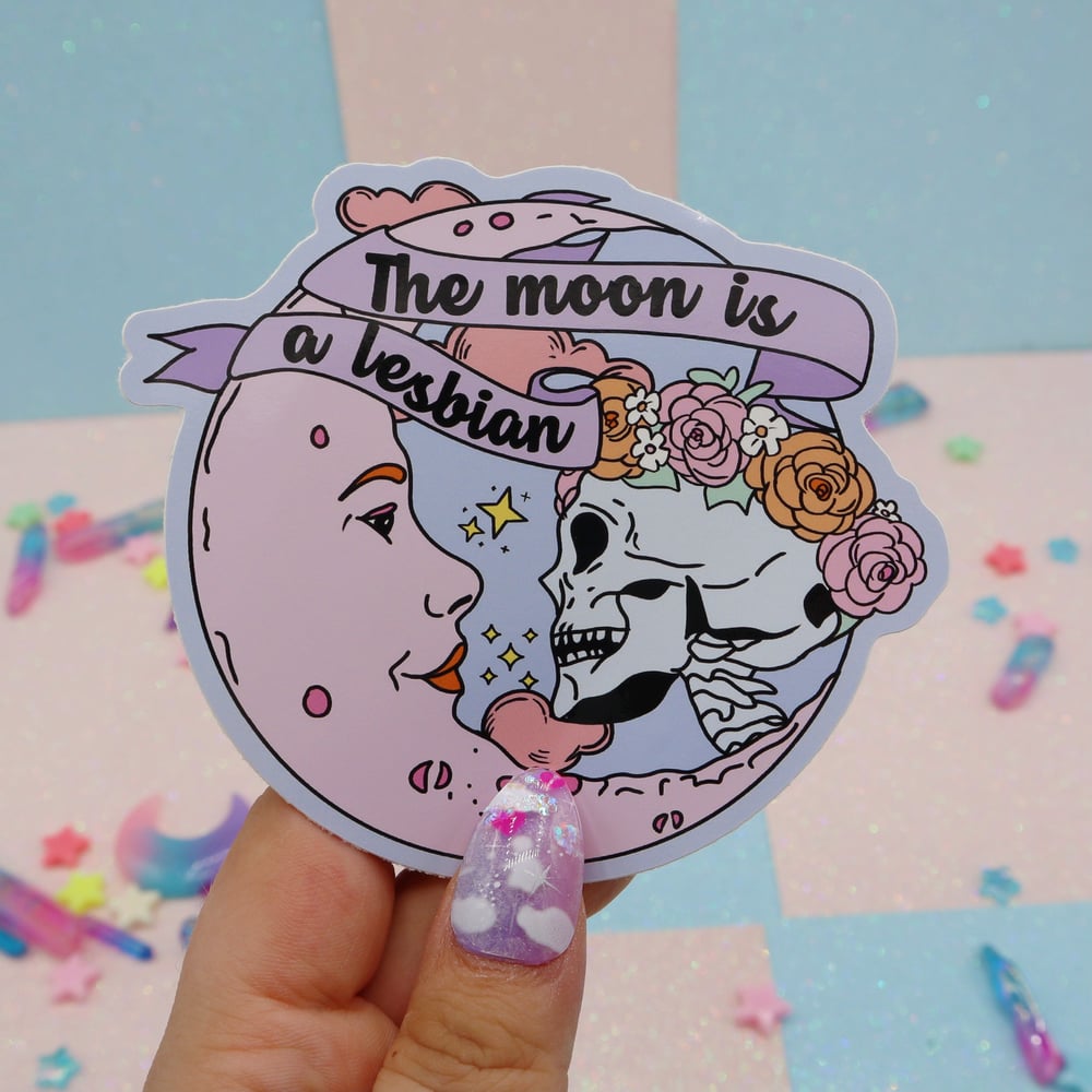 Image of The Moon Is A Lesbian Large Vinyl Sticker