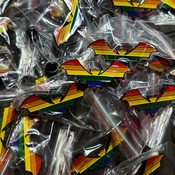 Image of TGC Rainbow Bat Pins