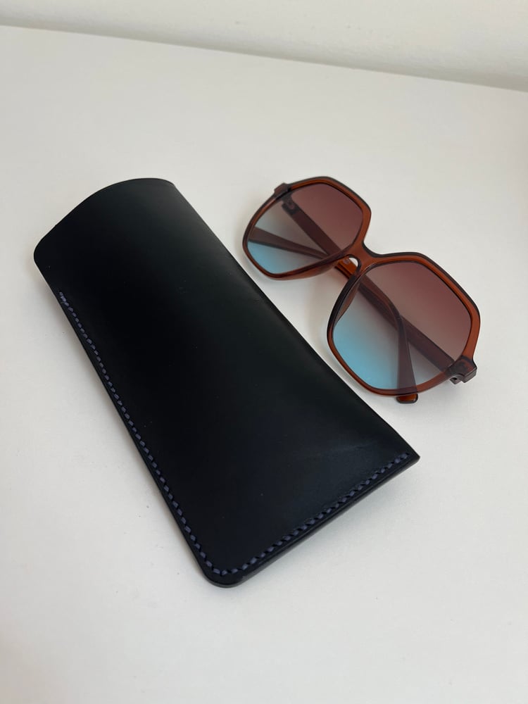 Image of Black Vachetta Sunglasses Case