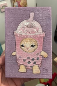 Image 2 of pink boba kitty