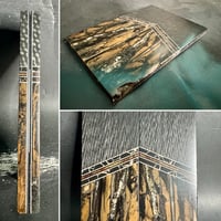 Image 1 of Crosscut Carbon Fiber & Mammoth Tusk Segmented Knife Scales