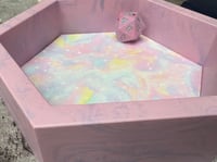 Image 5 of Small Pastel Galaxy Hexagon Dice Tray