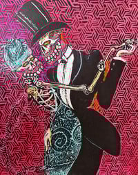 Image 2 of Tango Hand Embellished Linocut (Large scale) 