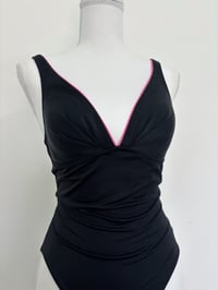Image 2 of Vintage black and pink swimsuit // M 