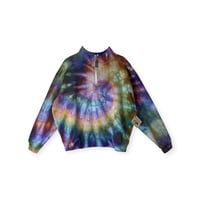 Image 1 of XL Ladies Quarter-Zip Pullover in Autumn Spiral Ice Dye