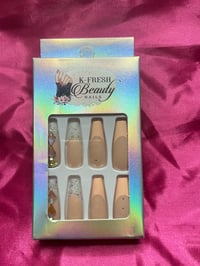 Nails - Long (Nude Design Bling)