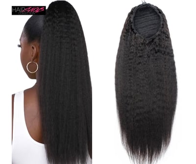 Image of Brazilian Kinky Straight Drawstring Ponytail 