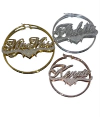 Image 1 of Custom Name Hoop Glitter Earring’s 