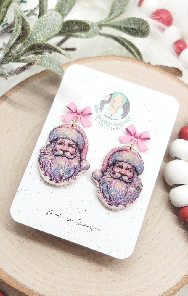 Image of Holographic Santa Earrings 