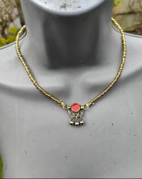 Image 5 of Festie Choker Stone bells- Red stone/ Blue/ Yellow / Black