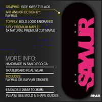 Image 1 of SAYVUR ‘SIDE KWEST’ BLK/PINK + SAYVUR OR FAYMUS STICKER