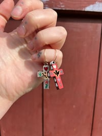 Image 4 of ‘Rose of The Desert’ Comfort Cross Painted Earrings