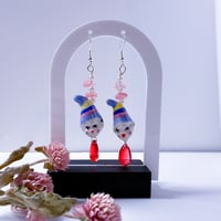 Image 1 of ‘Wise Fool’ Drop Earrings. 