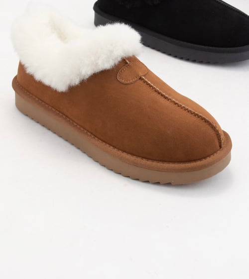 Image of Fluffy Fur Slip On Shoe - tan
