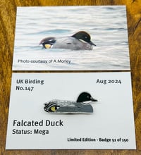 Image 1 of Falcated Duck - No.147 - UK Birding Pins 