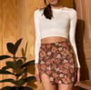 SALTY SLIT SKIRT : VINTAGE FLORAL MOD X BLACK 