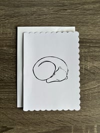 Image 1 of Sleeping Sighthound Greeting Card - White