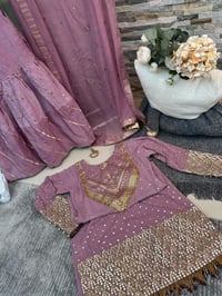 Image 4 of Mauve chikankari