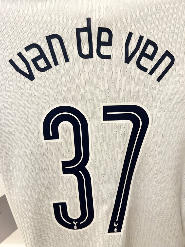 Image of PRE ORDER: Tottenham Hotspur “VAN DE VEN 37” Vaporknit 2024/25 Home Europa Final Shirt,  (L)