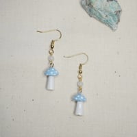 Image 1 of Mushroom & Moonstone Earrings / Blue
