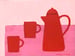 Image of Red Cups and Coffee Pot