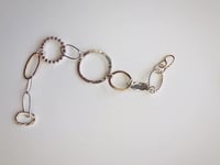 Image 2 of Silver and rose gold unique link bracelet 