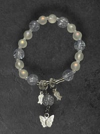 Blue/2 flowers/butterfly bracelet 