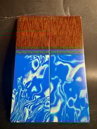 Image 2 of Crosscut Micarta & Blue Burl G10 Segmented Knife Scales