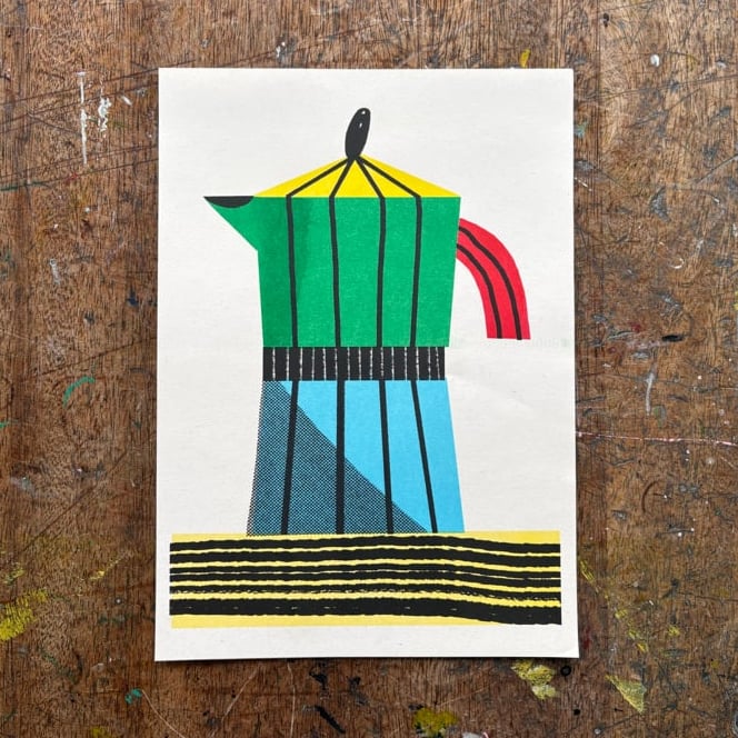 A4 Coffee Pot Riso Print