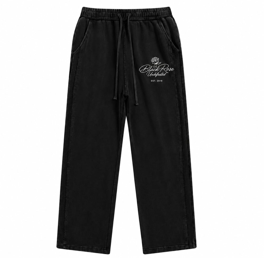 Image of BLACK ROSE UNDEFEATED PREM PANTS (BLACK)