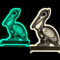 Image 1 of Glow in the dark St.Pete Pelican 2.5” vinyl sticker