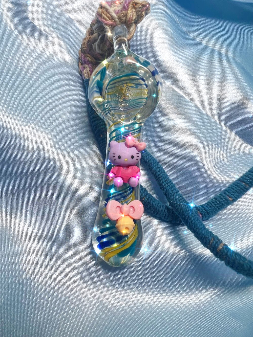 Hello kitty hemp pacifier necklace