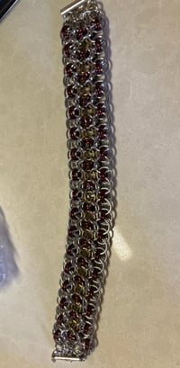 Brown Helm's Weave Chainmail Bracelet