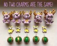 Image 5 of Purple Dragon Inspired Polymer Clay Charms