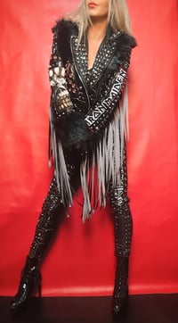 Image 4 of MAIDEN BOOK OF SOULS FRINGED BIKER JACKET 