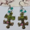 Puzzle Piece Earrings floral