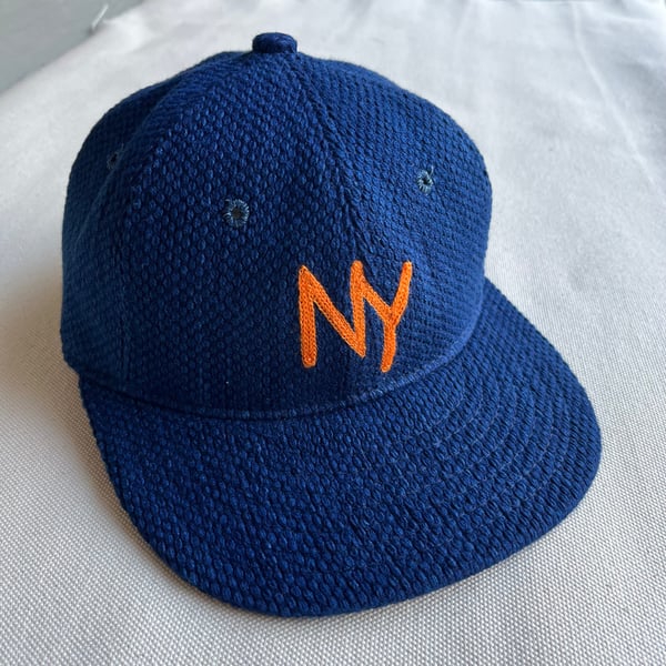 Image of KM Style NY Indigo Sashiko Ball Cap 001
