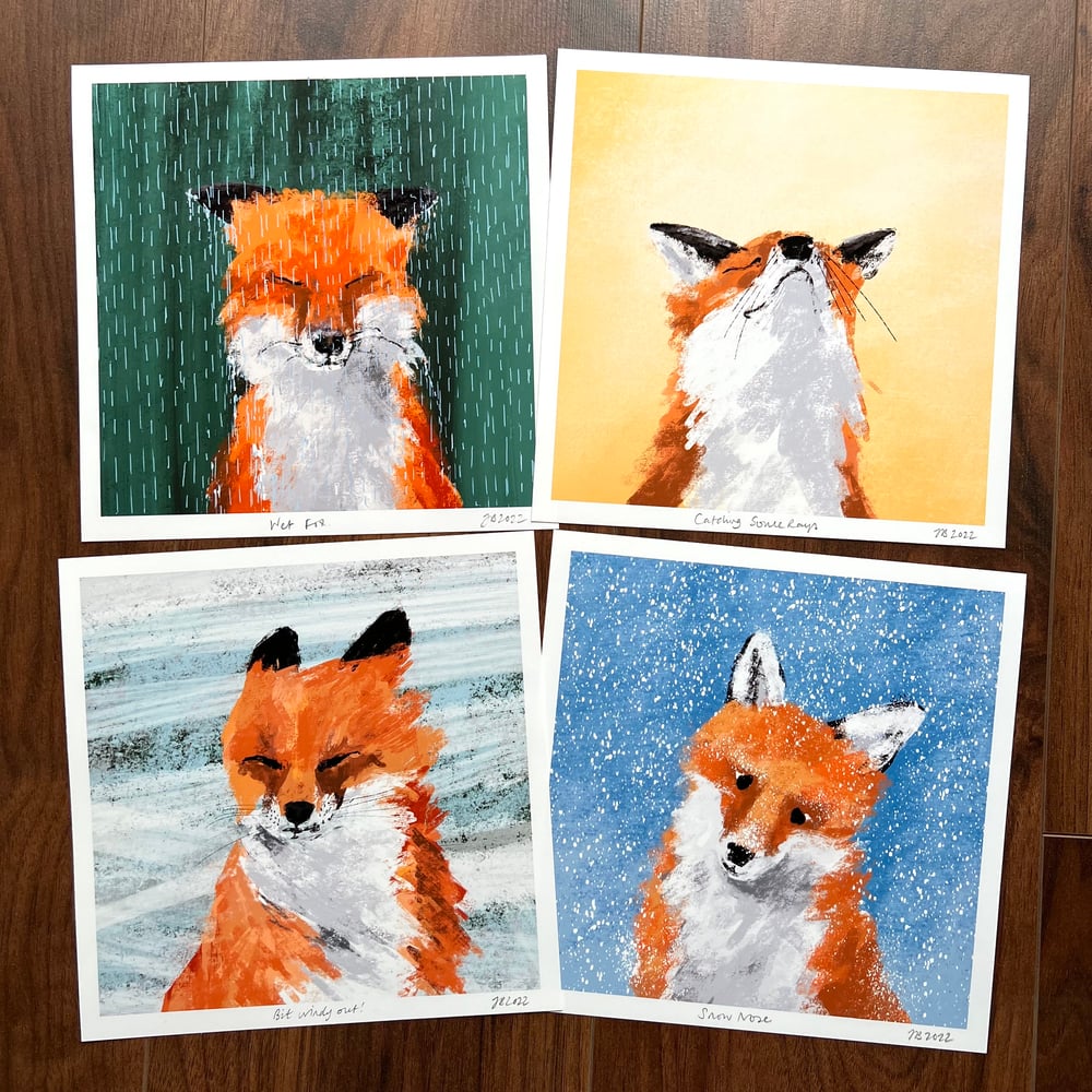 Image of All The Foxes - Archive Quality Print Set (4 prints)
